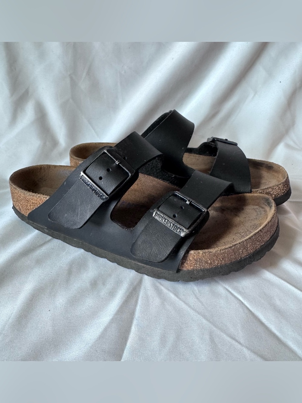 Birkenstock Arizona Women Size 6 EU 36 Black Leather Slide Buckle Comfort Sandal